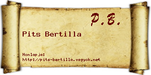 Pits Bertilla névjegykártya